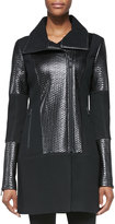 Thumbnail for your product : Richard Chai Andrew Marc x Shetland Bonded Leather/Knit Coat