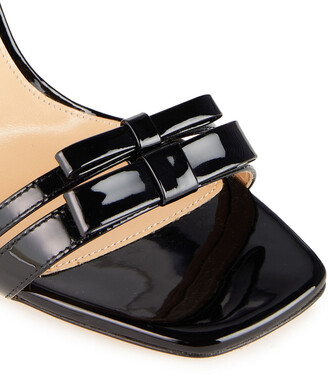 Sergio Rossi Bow-embellished Patent-leather Sandals