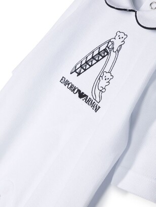 Emporio Armani Kids Logo-Embroidered Cotton Bodysuit