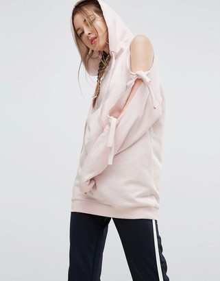 ASOS Hoodie With Knot Detail And Cold Shoulder
