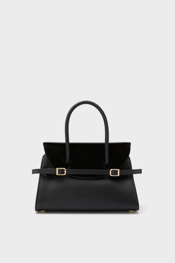 SIMKHAI Black River Small Suede Top Handle Bag