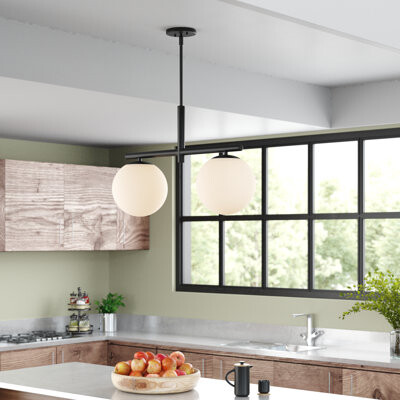 Wade Logan Avarey 2 - Light Kitchen Island Linear Pendant