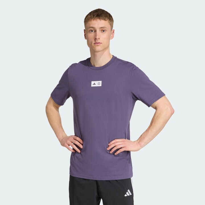 adidas Manchester United Seasonal Graphic Tee Trace Purple XS Mens