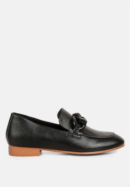 Rag & Co Rag&CoWomensMervaChunkyChainLeatherLoafers9