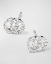 Thumbnail for your product : Gucci Running G Pave Diamond Stud Earrings in 18K White Gold