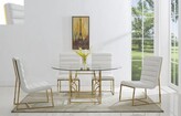 Thumbnail for your product : Everly Quinn Uday 5 Piece Dining Set Quinn Table Top Size: 60", Color: Silver/ Gray