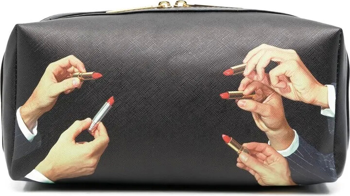 Seletti Lipstick-Print Wash Bag