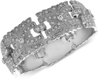 Nina Silver-Tone Swarovski Crystal Wide-Link Bracelet