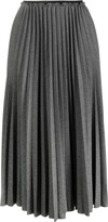 High-Waisted Pleated Midi Skirt 