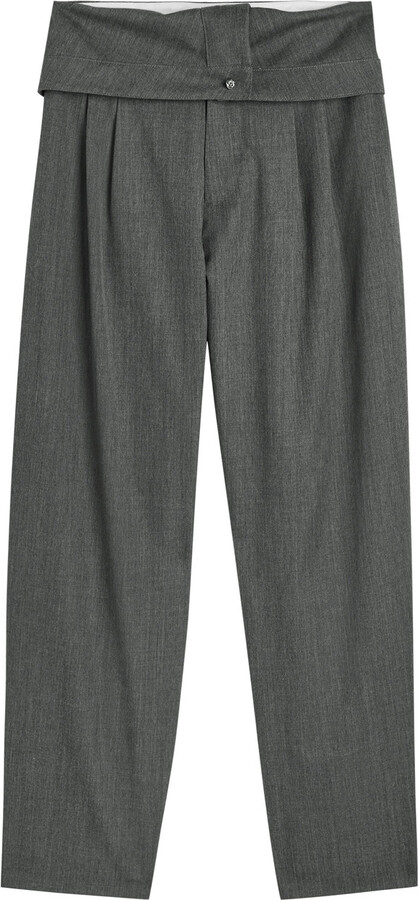 J.W.Anderson Fold Over Wide-leg Wool Trousers
