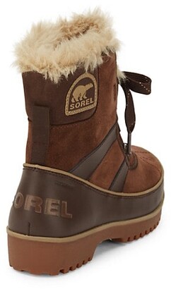 Sorel Tivoli II Faux Fur-Trim Suede Leather Lace-Up Boots