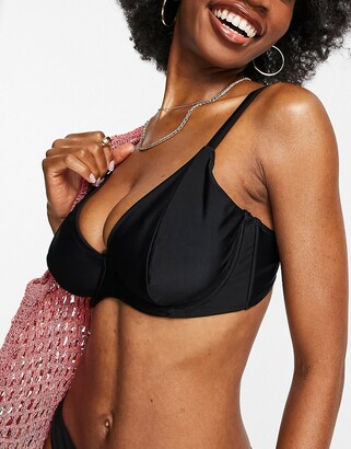Ivory Rose Fuller Bust mix and match underwire bikini top in black -  ShopStyle Two Piece Swimsuits
