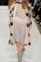 Thumbnail for your product : Chloé Paneled silk-chiffon and feather-embellished coat