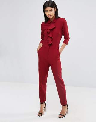 ASOS Jumpsuit With Shirt And Ruffle Detail