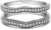 Thumbnail for your product : TwoBirch 0.74 Ct Twt Contour Ring Guard with Millgrained Edges and Filigree Cut Out Design set with Man Made Diamonds ,VS2-SI1 (3/4 CT) with 0.74 cts of Diamonds (,VS2-SI1) in 14k White Gold