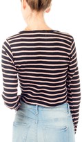 Thumbnail for your product : Edith A. Miller Black & Rose Stripe Crew Neck Crop Top