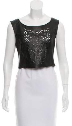 Chloe Sevigny for Opening Ceremony Laser Cut Leather Crop Top