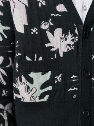 Thom Browne jacquard V-neck cardigan