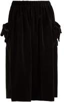 Thumbnail for your product : Comme des Garcons Girl Girl - Bow Trim Velvet Midi Skirt - Womens - Black