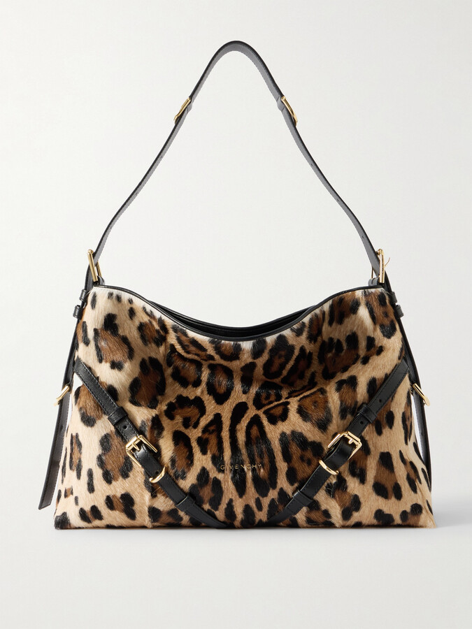 Givenchy Voyou Medium Leopard-print Calf Hair Shoulder Bag - Animal print