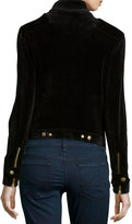 Thumbnail for your product : Minnie Rose Long-Sleeve Velour Biker Jacket, Black