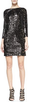 Thumbnail for your product : Halston Sequined Boat-Neck Shift Dress