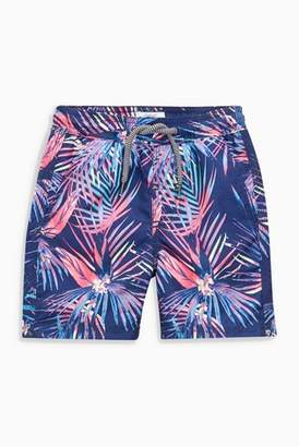 Next Boys Navy Bright Palm Leaf Swim Shorts (3mths-16yrs)