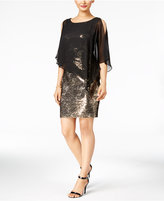 Thumbnail for your product : Connected Floral Sequined Chiffon Cape Dress
