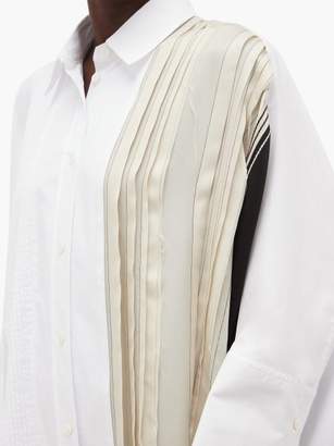 Joseph Dania Satin-pleat Cotton-poplin Shirtdress - Womens - Beige White
