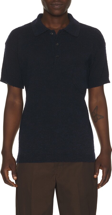 Maison Margiela Short Sleeve Polo Shirt in Blue