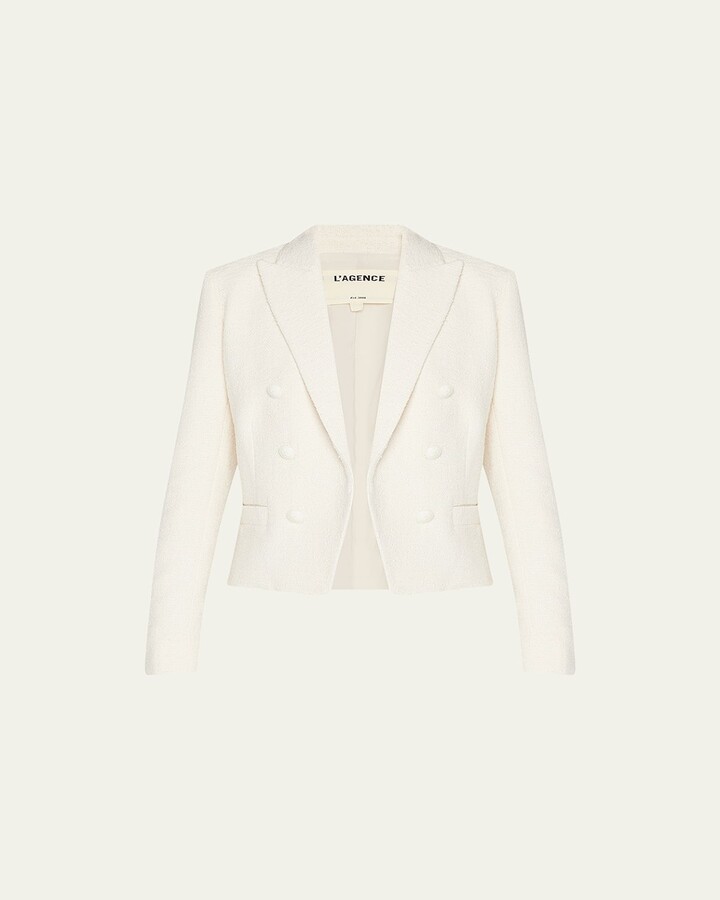 L'Agence Brooke Double-Breasted Crop Blazer