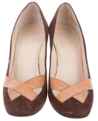 Givenchy Suede Round-Toe Pumps