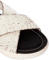 Thumbnail for your product : Bertie Jackle White Leather Cross Strap Flat Sandals