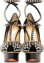 Thumbnail for your product : Charlotte Olympia Black Studded Platform Angry Portia Pumps