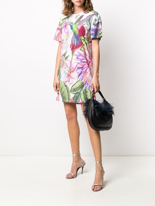 Philipp Plein embellished flower print T-shirt dress