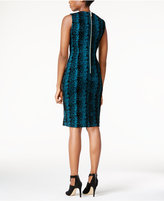 Thumbnail for your product : Calvin Klein Petite Flocked Sheath Dress