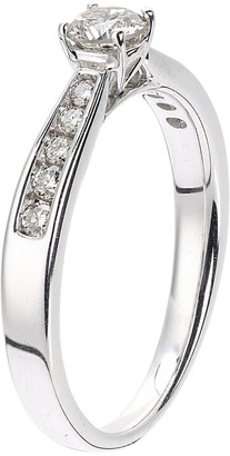 Love Diamond 9Ct White Gold 50 Point Total Diamond Solitaire Ring With Diamond Channel Set Shoulders