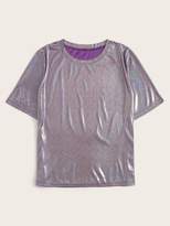 Thumbnail for your product : Shein Short Sleeve Metallic Tee