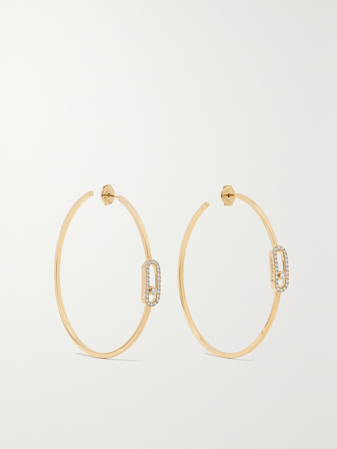 Messika Move Uno Large 18-karat Gold Diamond Hoop Earrings - One size