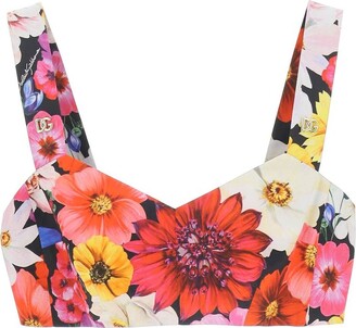 Dolce & Gabbana Allover Floral Printed Cropped Vest