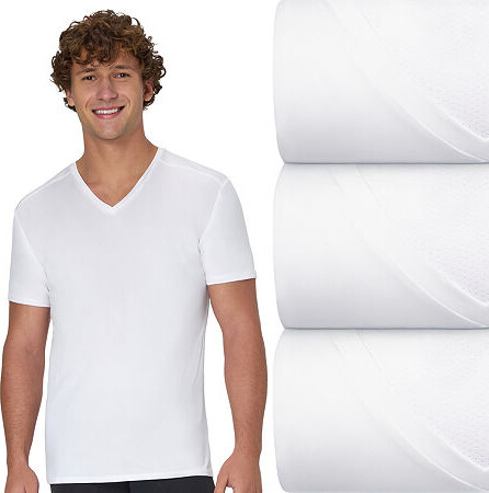 Hanes Moves X-Temp Performance Mens 3 Pack Short Sleeve V Neck Moisture Wicking T-Shirt