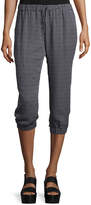 Thumbnail for your product : Haute Hippie Drawstring-Waist Cropped Jogger Pants, Black/Swan