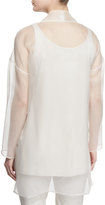 Thumbnail for your product : Eileen Fisher Long Washed Silk Organza Jacket
