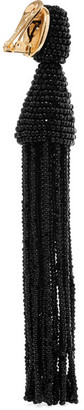 Oscar de la Renta Beaded Clip Earrings - Black