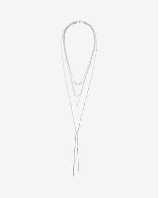 Express cubic zirconia nested drop necklace