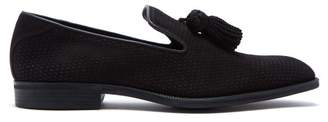 Jimmy Choo - Foxley Perforated Suede Loafers - Mens - Black