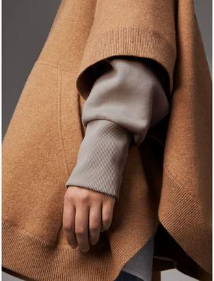 Burberry Wool Cashmere Blend Hooded Poncho