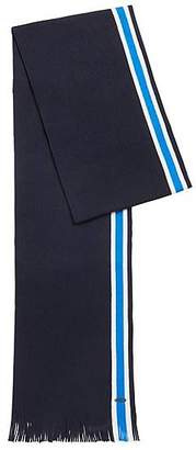 HUGO BOSS Virgin-wool scarf with engineered stripe