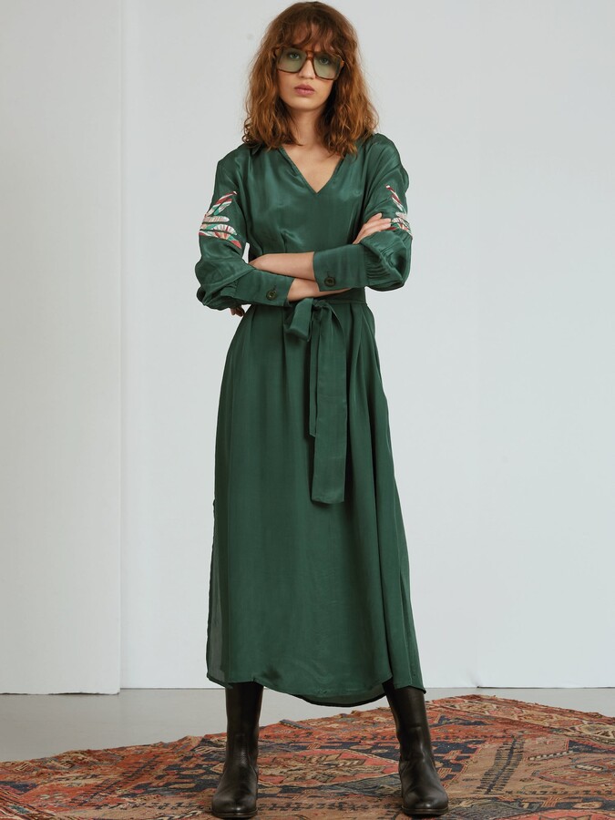 Tallulah & Hope Tamsin dress green embroidered - ShopStyle
