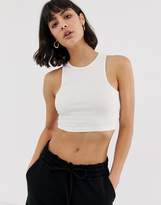 Thumbnail for your product : Weekday recycled edition jersey cropped singlet in off white